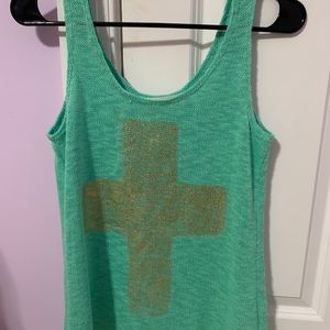 Green Cross Tank Top